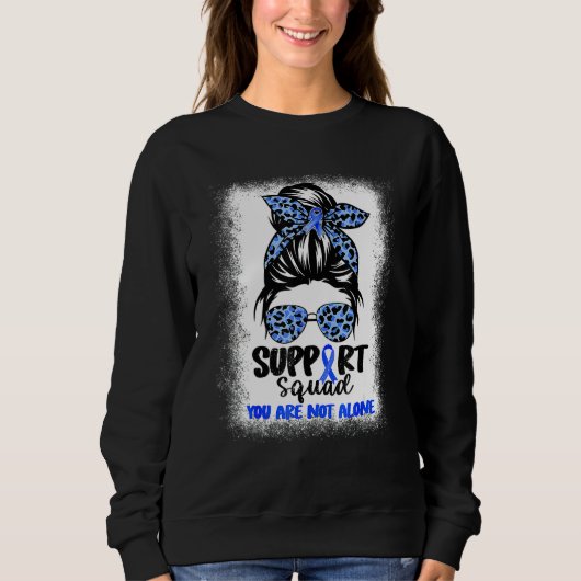 Womens Support Squad Diabets Awareness Leopard Sweatshirt (Vorderseite)
