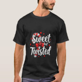 Womens Sweet But Twisted Candy Cane Christmas Xmas T-Shirt (Vorderseite)