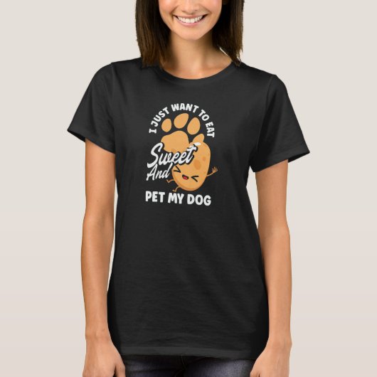Womens Sweet Potato Vegetable  Dog Owner T-Shirt (Vorderseite)