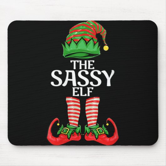 Womens Sy Elf Christmas Family Matching Group V T Mousepad (Vorne)