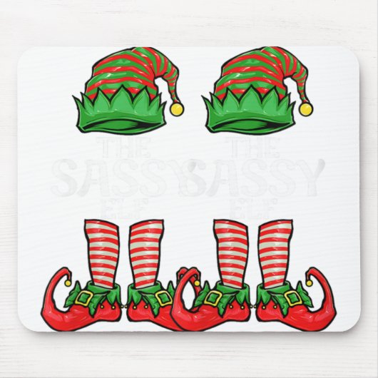 Womens Sy Elf Christmas Family Matching Group V T Mousepad (Vorne)