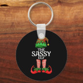 Womens Sy Elf Christmas Family Matching Group V T Schlüsselanhänger (Vorderseite)