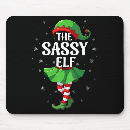 Womens Sy Elf Christmas Girls Women Elf Squad Xmas Mousepad (Vorne)