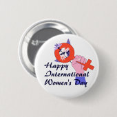 Women's Symbol Happy Women’s Day Button (Vorne & Hinten)