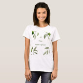 Women's t-shirt with olives and I love vegan food  (Vorne ganz)