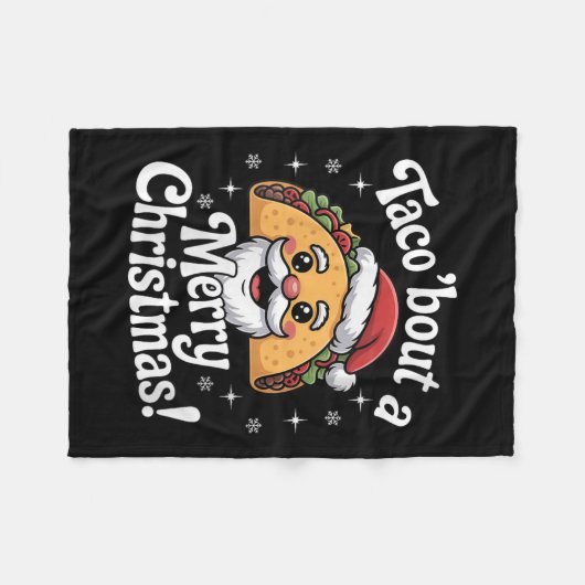 Womens Taco ‘bout A Merry Christmas Food Puns Mexi Fleecedecke (Vorderseite (Horizontal))