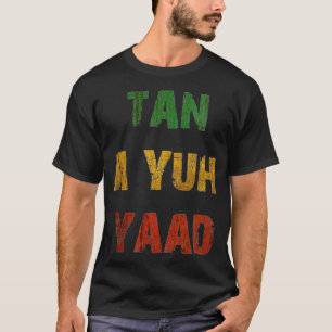 Womens Tan a Yaad, Funny Jamaican Sprichwort VNeck T-Shirt