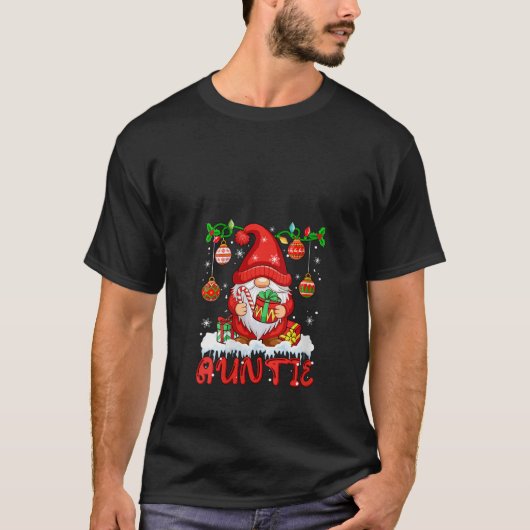 Womens Tanti Weihnachts Gnome farbenfrohe Lichter T-Shirt (Vorderseite)