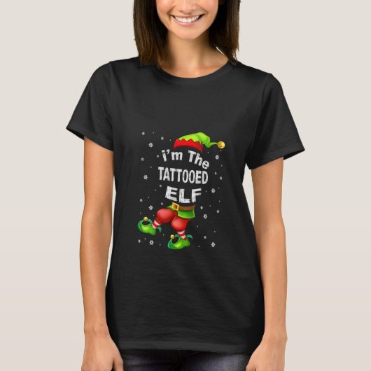 Womens Tattooed Elf Matching Family Group Christma T-Shirt (Vorderseite)