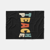Womens Teach Peace Retro Teacher Motivational Educ Fleecedecke (Vorderseite (Horizontal))