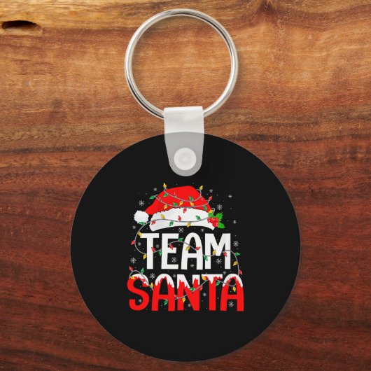 Womens Team Santa Christmas Pajamas Matching Famil Schlüsselanhänger (Vorderseite)