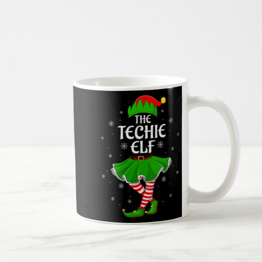 Womens Techie Elf Christmas Family Girls Women Elf Kaffeetasse (Rechts)