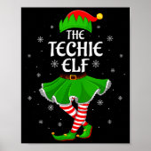Womens Techie Elf Christmas Family Girls Women Elf Poster (Vorne)