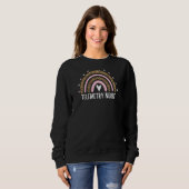 Womens Telemetry Nurse Nursing Leopard Regenbogenh Sweatshirt (Vorne ganz)