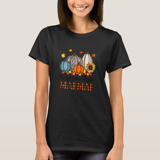 Womens Thankful Grateful Blessed Mae mae Pumpkins  T-Shirt (Vorderseite)
