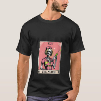 Womens the Nurse Tarot Card Whimsy Goth Skelett G T-Shirt