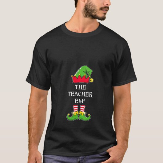 Womens The Teacher Elf Funny Christmas School Teac T-Shirt (Vorderseite)