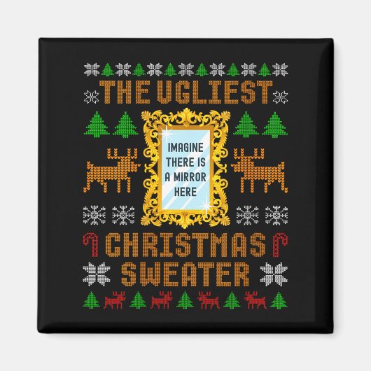 Womens The Ugliest Christmas Sweater With An Image Magnet (Vorne)