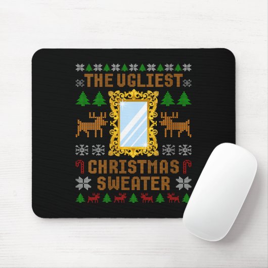 Womens The Ugliest Christmas Sweater With An Image Mousepad (Mit Mouse)