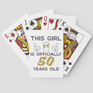 Womens This Girl Officially 50 Years 50th Birthday Spielkarten