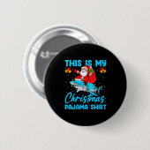 Womens This Is My Christmas Pajamas Funny Santa Ri Button (Vorne & Hinten)