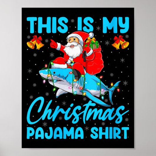 Womens This Is My Christmas Pajamas Funny Santa Ri Poster (Vorne)
