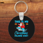 Womens This Is My Christmas Pajamas Funny Santa Ri Schlüsselanhänger (Vorderseite)