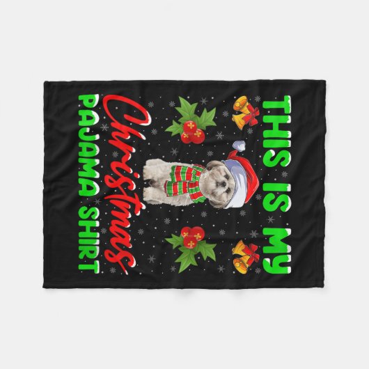 Womens This Is My Christmas Pajamas Funny Shih Tzu Fleecedecke (Vorderseite (Horizontal))