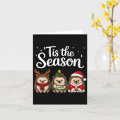 Womens Tis The Season Hedgehog Christmas Santa V-n Karte (Gelbe Blume)