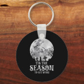Womens Tis The Season Y Haunted Moon Creepy Hallow Schlüsselanhänger (Vorderseite)