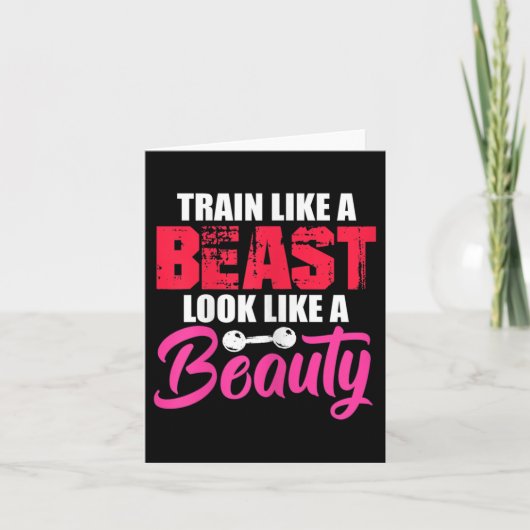 Womens Train Like A Look Like A Beauty Gym Workout Karte (Vorderseite)