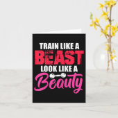 Womens Train Like A Look Like A Beauty Gym Workout Karte (Gelbe Blume)