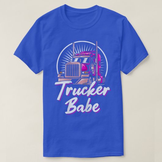 Womens Trucker Babe Truck Driver Asphalt Cowboy Hi T-Shirt (Design vorne)