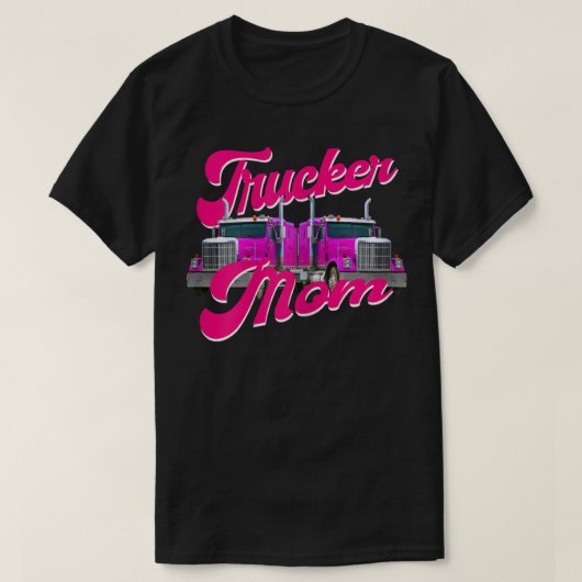 Womens Trucker Mama Truck Driver Roadtrain Highway T-Shirt (Design vorne)