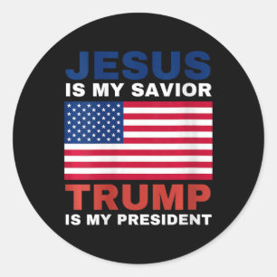Womens Trump 2020 gibt Jesus ist mein Retter Trump Runder Aufkleber