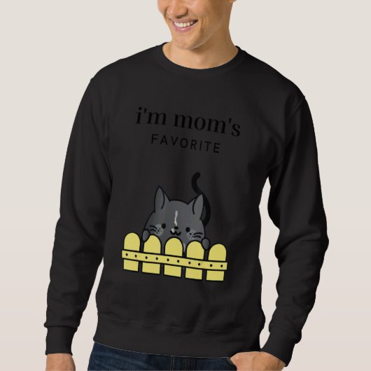 Women's Tuxedo Cat I'm Mom's Favorite   Cat     Sweatshirt (Vorderseite)