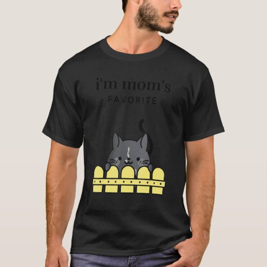 Women's Tuxedo Cat I'm Mom's Favorite Cat T-Shirt (Vorderseite)