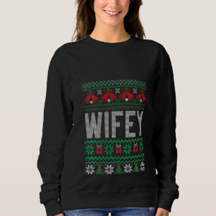 Womens Ugly Christmas Matching Wifey Hubby Couple Sweatshirt
