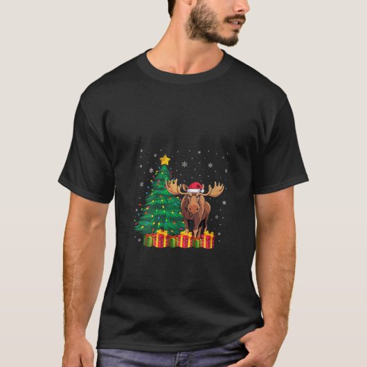 Womens Ugly Elche Weihnachtsmannmütze Weihnachtsba T-Shirt (Vorderseite)