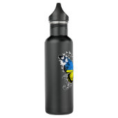 Womens Ukraine Flag Ukrainischer Schmetterling Edelstahlflasche (Links)