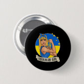 Womens Ukrainian Girl Ukraine Flag Merchandise Ukr Button (Vorne & Hinten)