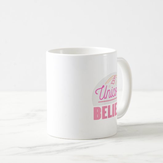Womens Unicorn glauben Sitive Magic Fantasy Rainbo Kaffeetasse (VorderseiteRechts)