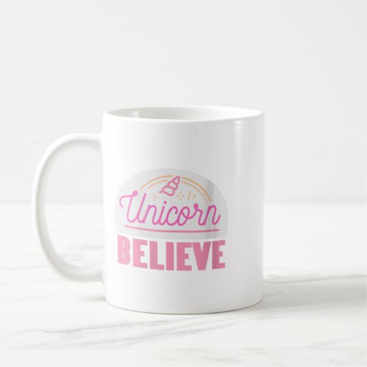 Womens Unicorn glauben Sitive Magic Fantasy Rainbo Kaffeetasse (Links)