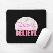 Womens Unicorn glauben Sitive Magic Fantasy Rainbo Mousepad (Mit Mouse)