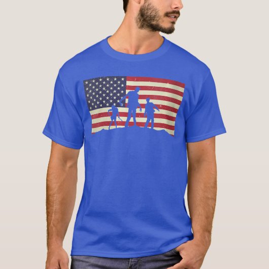 Womens USA American Flag Distressed Halloween Zomb T-Shirt (Vorderseite)