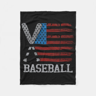 Womens Usa Flag Baseball Crossed Bats Baseball Pla Fleecedecke