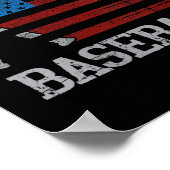Womens Usa Flag Baseball Crossed Bats Baseball Pla Poster (Ecke)