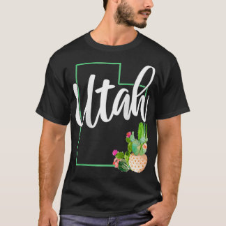 Womens Utah Pride Staat Karte Vintag Utah T-Shirt