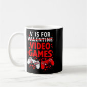 Women's V Is For Video Games Funny Valentines Game Kaffeetasse (Links)