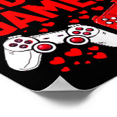 Women's V Is For Video Games Funny Valentines Game Poster (Ecke)